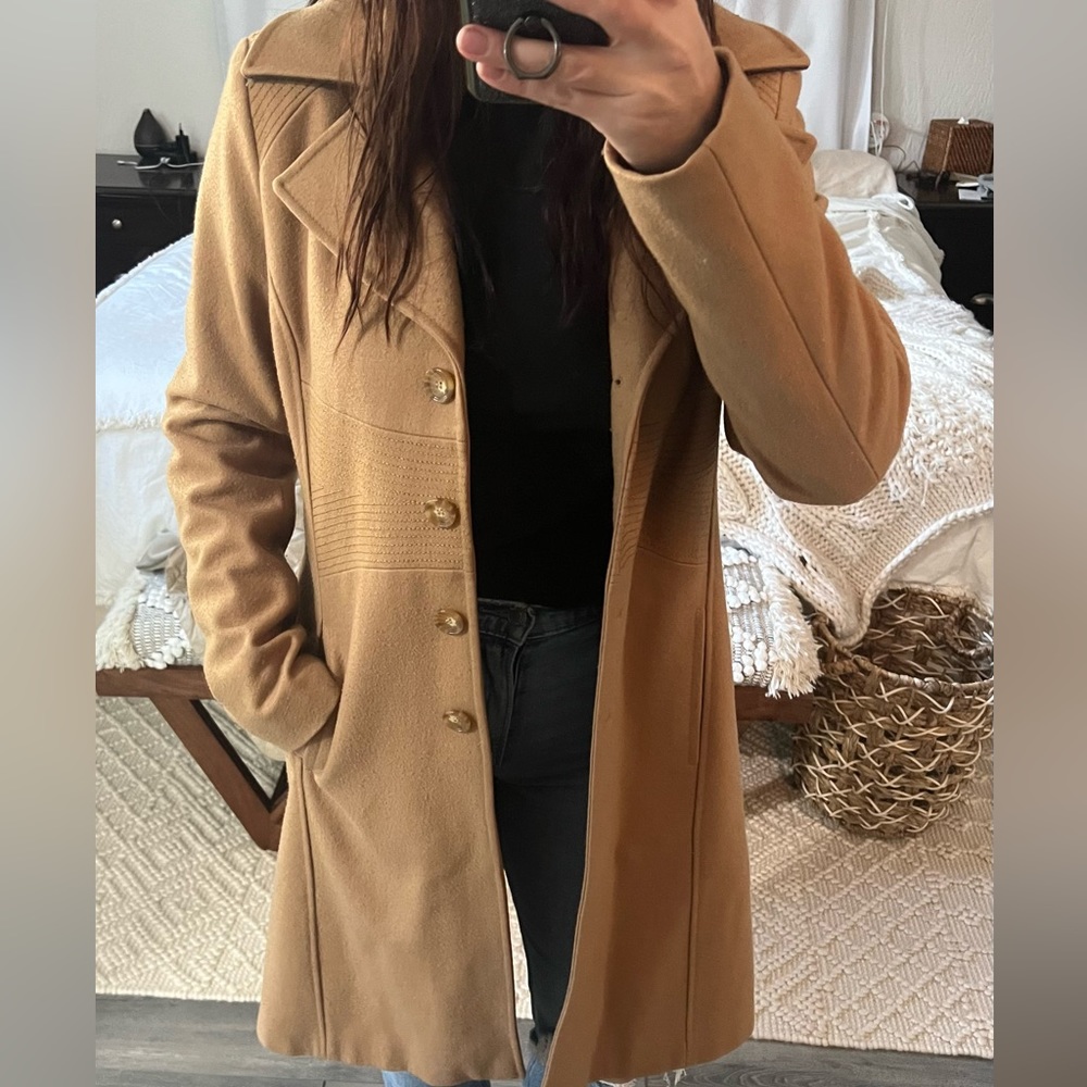 Tan peacoat